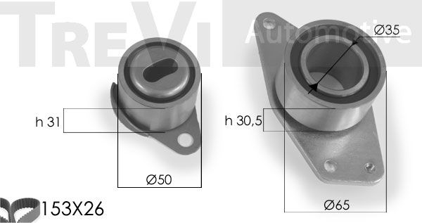 TREVI AUTOMOTIVE Комплект ремня ГРМ KD1096